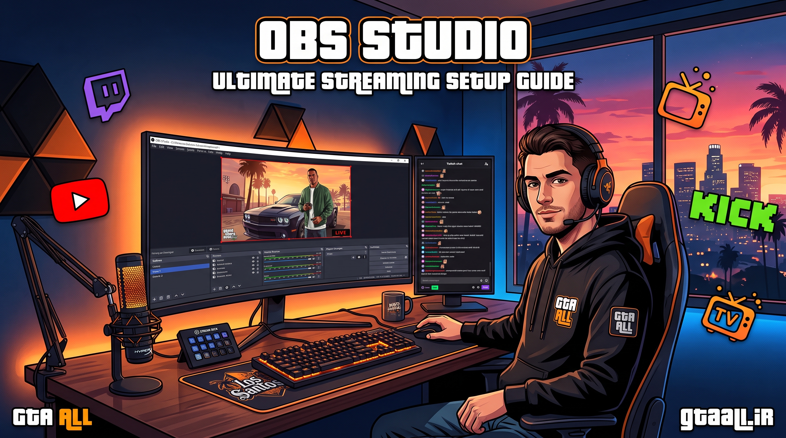 ستاپ حرفهای استریم و گیمینگ با نور RGB